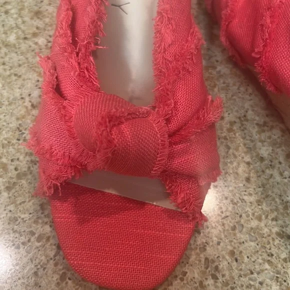 Sole Society Red Casual Bowknot Comfy Slip On Sandal Size 10 - Picture 2 of 7